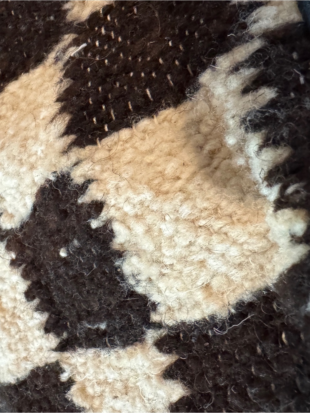 Nena & Co Brown and Cream Checkered Overnight Bag with Black Leather Trim - New! - Picture 12 of 17
